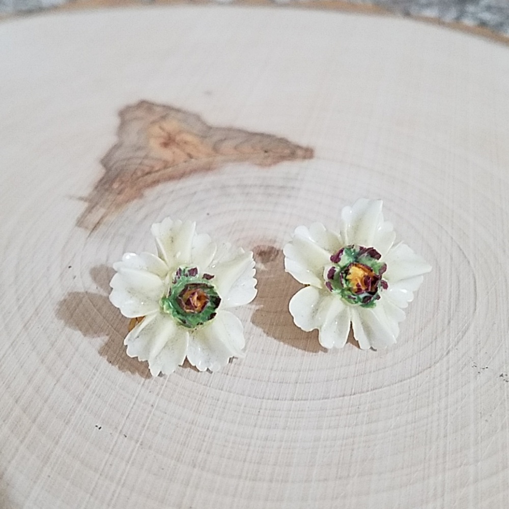 Capodimonte Vintage Clip Earrings - England